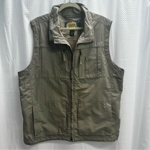 Cabela's Tan Utility Vest with Stand-Up Collar Hunting Fishing XL photography